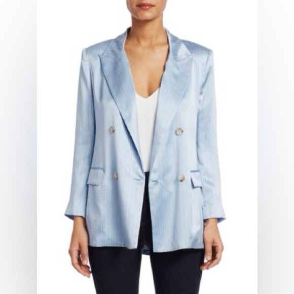 L'AGENCE Jackets & Blazers - L’Agence Taryn Blue Silk Blazer Size 0